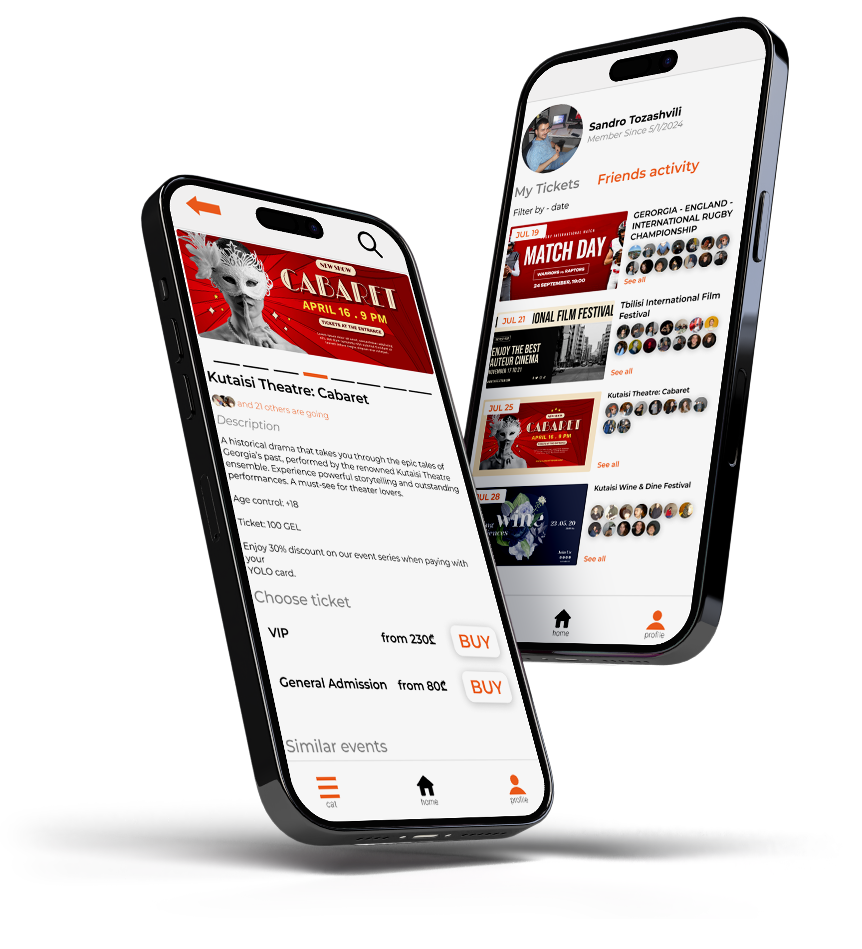 User features mockup